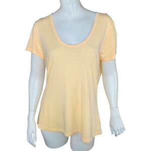 Sundry Basic Tee Pop Orange Scoop Neck Short Sleeves Stretch Shirt Size 2 NWT